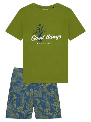 Schiesser Schlafanzug Nightwear Cotton in Grasgrün