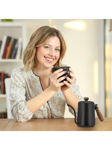 relaxdays Teekanne in Anthrazit/ Braun - 550 ml