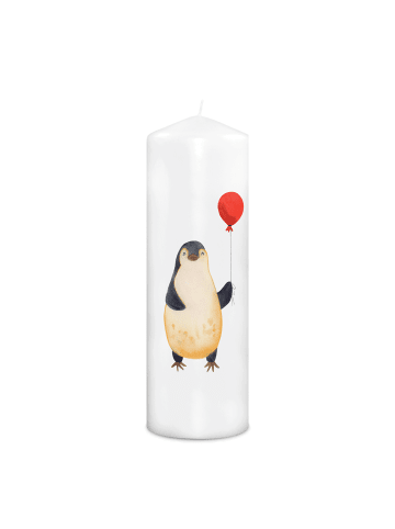 Mr. & Mrs. Panda Stumpenkerze Pinguin Luftballon ohne Spruch in Weiß