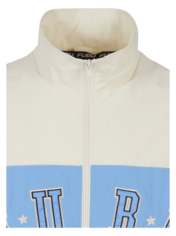 FUBU FUBU Herren FM241-009-2 Fubu College Block Track Jacket in creme/light blue