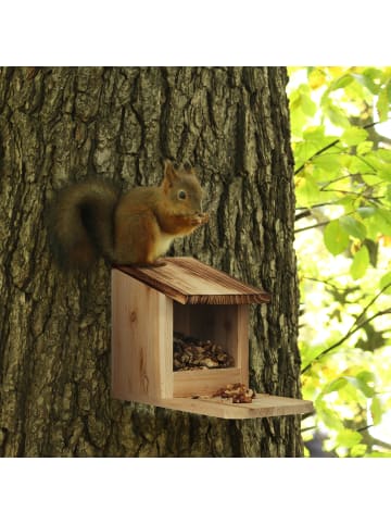 relaxdays Eichhörnchen Futterhaus in Natur