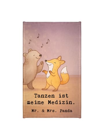 Mr. & Mrs. Panda Gästehandtücher Hase Tanzen Design mit Spruch in Weiß