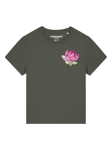 wat? Apparel T-Shirt Blume in Khaki