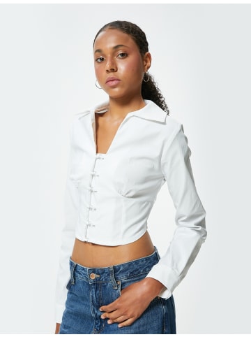 KOTON Bluse in Grauweiß