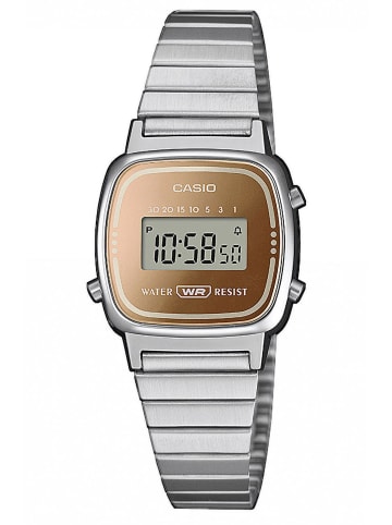 Casio Vintage Damenuhr Digital Silber-/Roségoldfarben