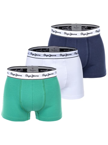 Pepe Jeans Boxershort 3er Pack in Blau/Grün/Weiß