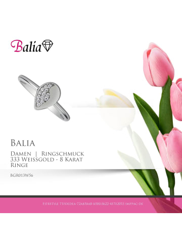 BALIA Ring Gold 333 Weißgold - 8 Karat Blatt weißgold Größe 56 (17,8)