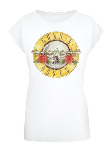 F4NT4STIC Extended Shoulder T-Shirt Guns 'n' Roses Vintage Logo Black in weiß