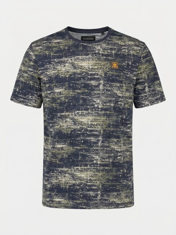 KOROSHI Crew cotton all over t-shirt in blau