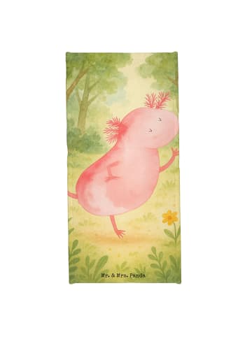 Mr. & Mrs. Panda Badhandtuch Axolotl Tanzen Design ohne Spruch in Grau Pastell
