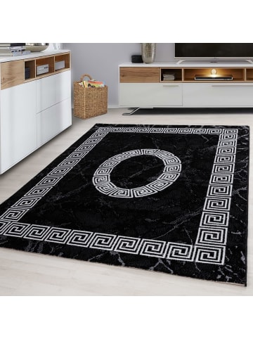 Kurzflor Teppich Pago in Schwarz