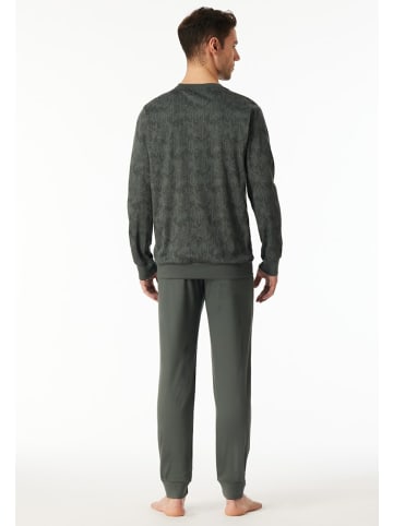 Schiesser Pyjama lang für Herren in dunkelgrün