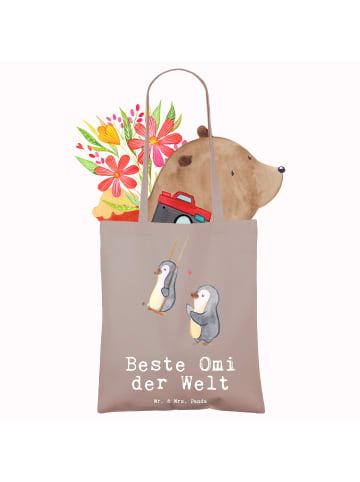 Mr. & Mrs. Panda Shopping Tasche Pinguin Beste Omi der Welt mit ... in Braun Pastell