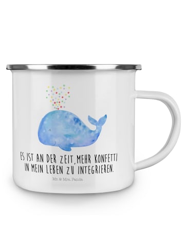 Mr. & Mrs. Panda Trinkbecher Wal Konfetti mit Spruch in Weiß