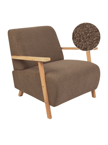 Beliani Sessel LESJA in Braun/Braun - (W) 77 x (H) 79 x (L) 90 cm