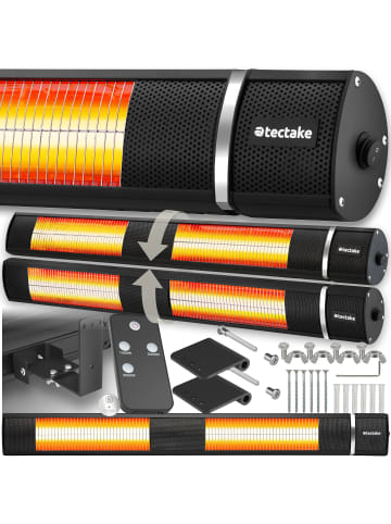 tectake Infrarotheizstrahler  Solaris Horizon einfache Montage, 95 x 11 x 10,5 cm, schwa