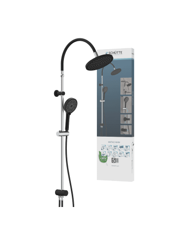 Franz Joseph Schütte MATAO RAIN Überkopfbrause-Set, Chrom/Schwarz matt