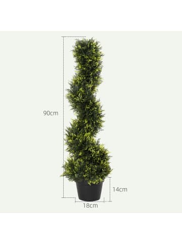 Outsunny Künstlicher Zedernbaum-18L x 18B x 90H cm-Grün