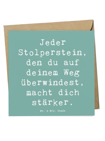 Mr. & Mrs. Panda Glückwunschkarte Spruch Stolpersteine im Alltag... in Meeresbrise