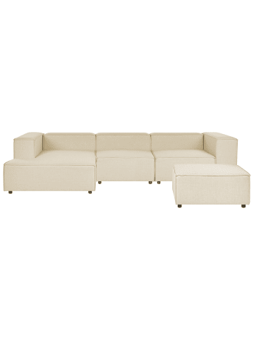 Beliani 2-tlg Ecksofa APRICA in Beige/Schwarz