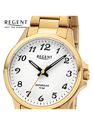 Regent Analog-Armbanduhr Regent Metallarmband gold mittel (ca. 32mm)
