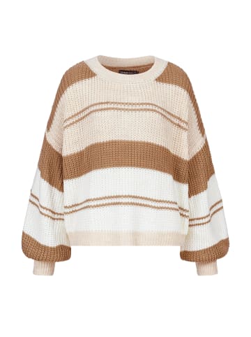 Cloud5ive Cloud5ive Gestrickter Rundhalsausschnitt in beige camel brown