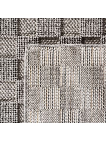 KADIMA DESIGN Flachgewebe-Teppich Schachbrett Grafisch Modern Pflegeleicht in Silber