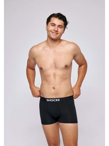 SNOCKS Premium Boxershorts mit Logo in Schwarz