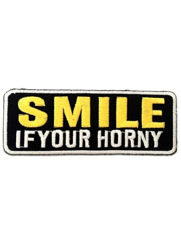 Catch the Patch Smile If You'Re Horny BikerApplikation Bügelbild inSchwarz