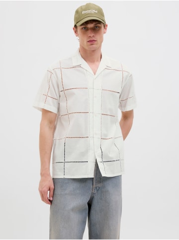 Jack & Jones Kurzarmhemd mit Steppmuster und Knopfleiste in Weiß-3