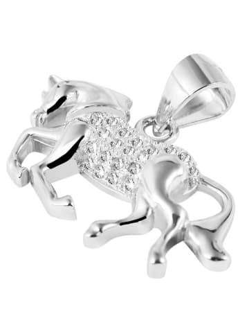 Adeliás Damen Anhänger – Pferd Anhänger aus 925 Silber mit Zirkonia in silber