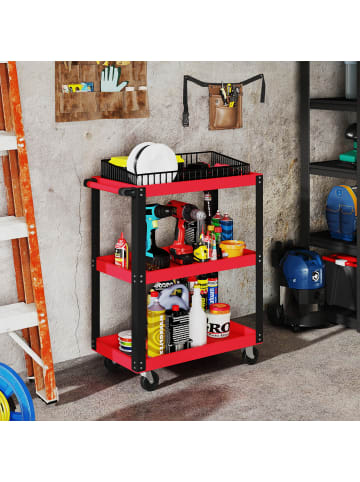 HOMCOM Werkzeugwagen in Rot 70,5L x 35B x 82,5H cm