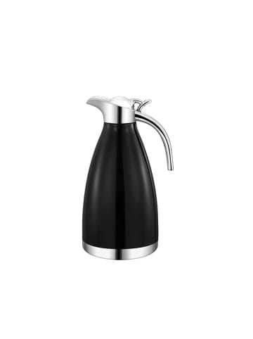 Cheffinger Thermoskanne 1,8L Isolierkanne Teekanne Thermosflasche Kaffeekanne in Schwarz