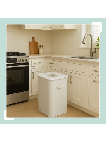 relaxdays Pfandflaschen-Sammelbehälter in Beige - 100 l
