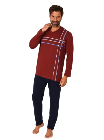 NORMANN Schlafanzug langarm Pyjama - 84604 in rot