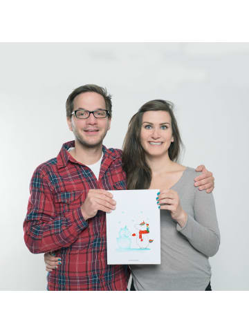 Mr. & Mrs. Panda Poster Einhorn Schneemann ohne Spruch in Weiß