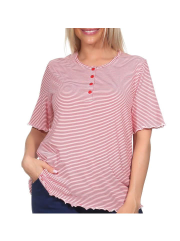 NORMANN Schlafanzug kurzarm Oberteil Pyjama Shirt Top in pink