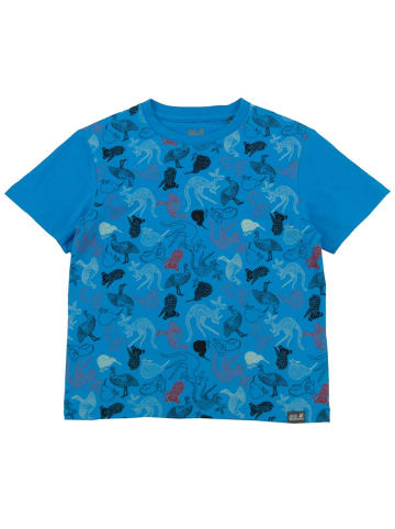 Jack Wolfskin Shirt Walhalla Hills Tee Baumwolle in Blau