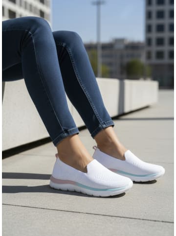 LASCANA Slipper in weiß/mehrfarbig