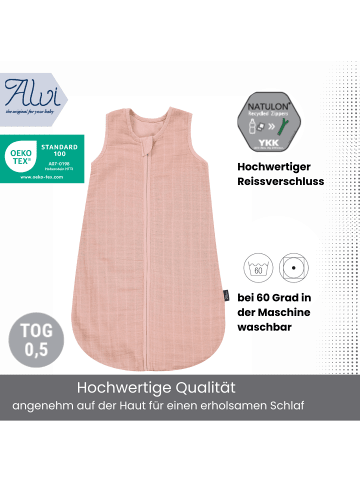 Kinderhaus Blaubär Mull-Schlafsack TOP in Uni Pink