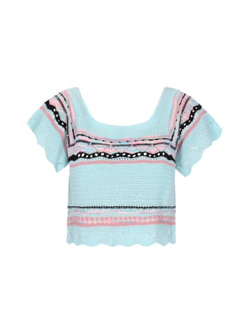 IZIA Women Sweater in turquoise multicolor
