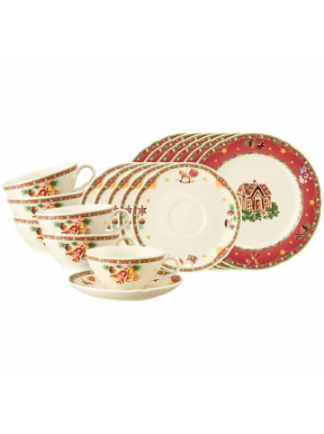 Seltmann Weiden 18er Set Teeservice Marieluise Weihnachtsnostalgie creme in creme