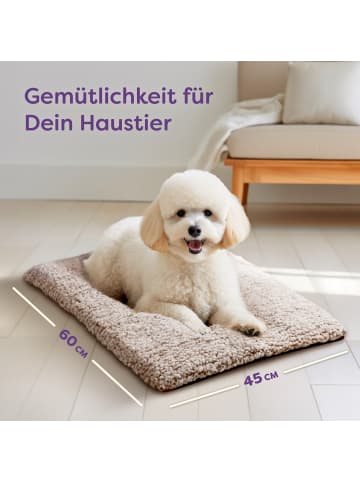 Knupis Selbstheizende Haustierdecke Grau 60x45cm, rutschfest & waschbar