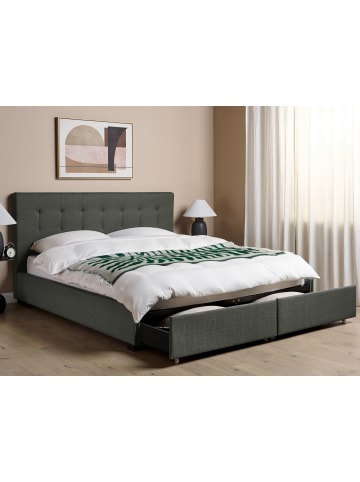 Beliani Doppelbett LA ROCHELLE in Grau/Schwarz - (W) 193 x (H) 109 x (L) 213 cm