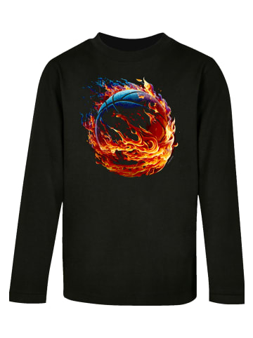 F4NT4STIC Longsleeve Shirt Basketball on fire in schwarz