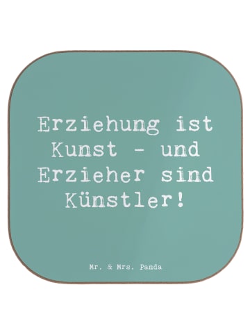 Mr. & Mrs. Panda Untersetzer Spruch Erzieher Künstler mit Spruch in Meeresbrise