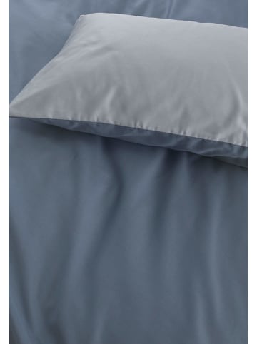 Hessnatur Satin Wende Bettwäsche-Set in stahlblau