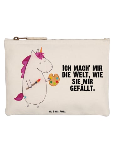 Mr. & Mrs. Panda Make-up-Tasche Einhorn Künstler mit Spruch in Weiß