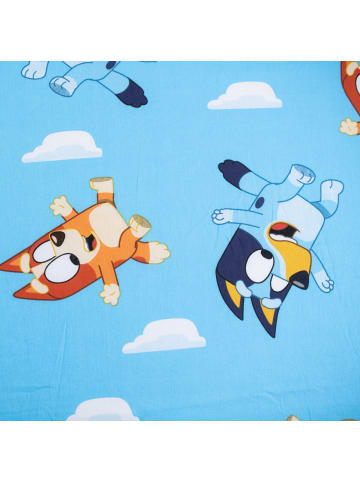 COFI 1453 Bluey Spannbettlaken 90 × 200 cm aus Baumwolle mit Gummizug in Blau