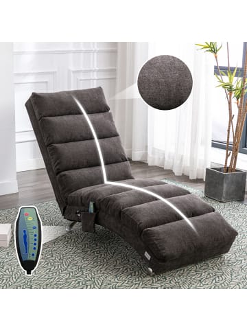 ABRIHOME Entspannungsliege in Grau mit Vibration und Seitentaschen für Wohnzimmer